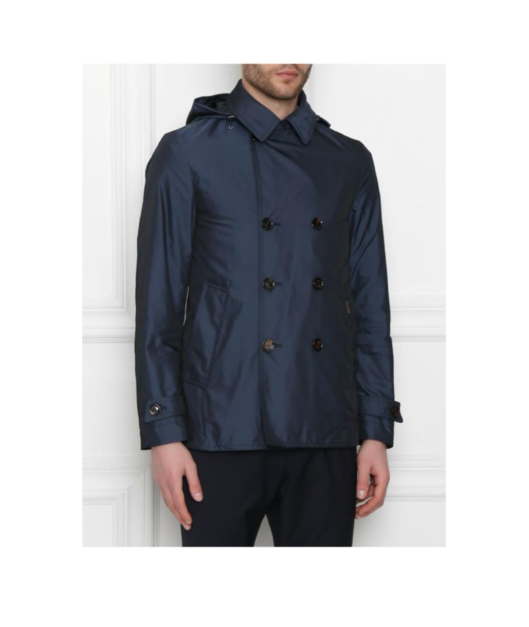 MOORER Синяя полиэстеровая куртка, фото 3