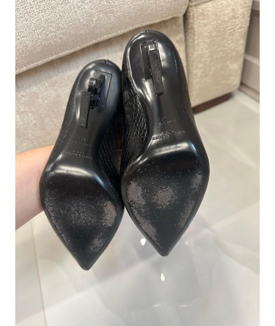 SAINT LAURENT Черные кожаные туфли, фото 8