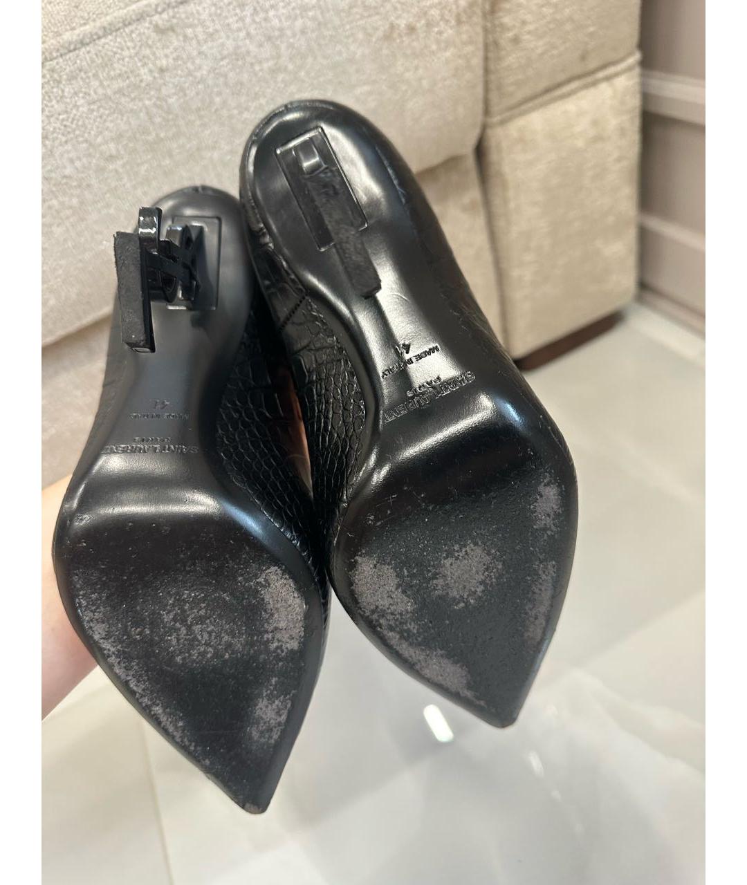 SAINT LAURENT Черные кожаные туфли, фото 7