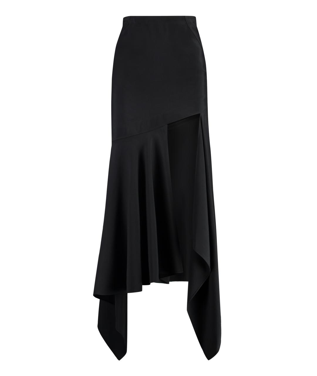MUGLER Черная вискозная юбка миди, фото 1