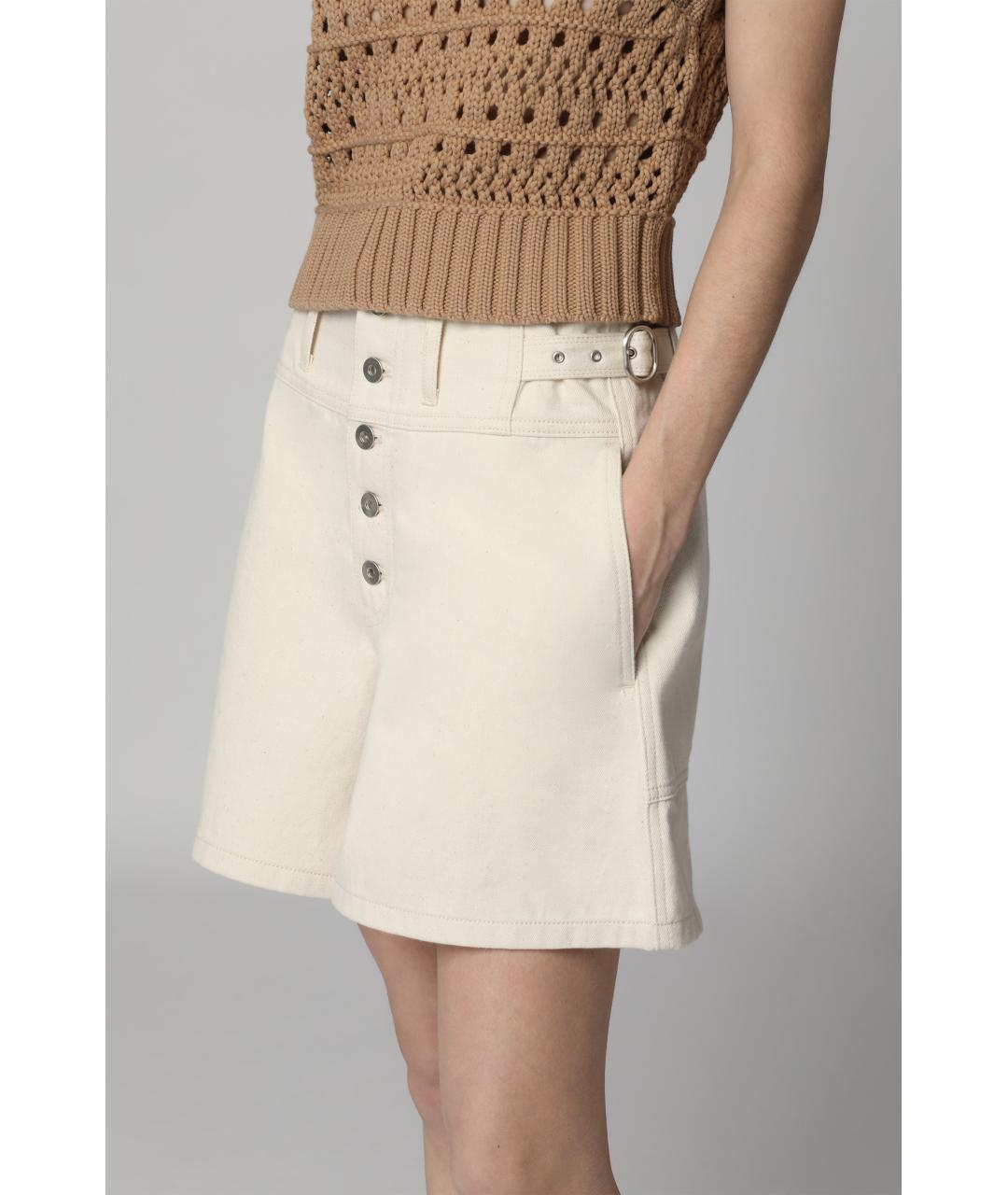 JIL SANDER Бежевые хлопковые шорты, фото 5