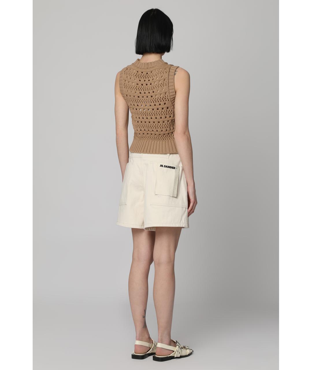 JIL SANDER Бежевые хлопковые шорты, фото 4