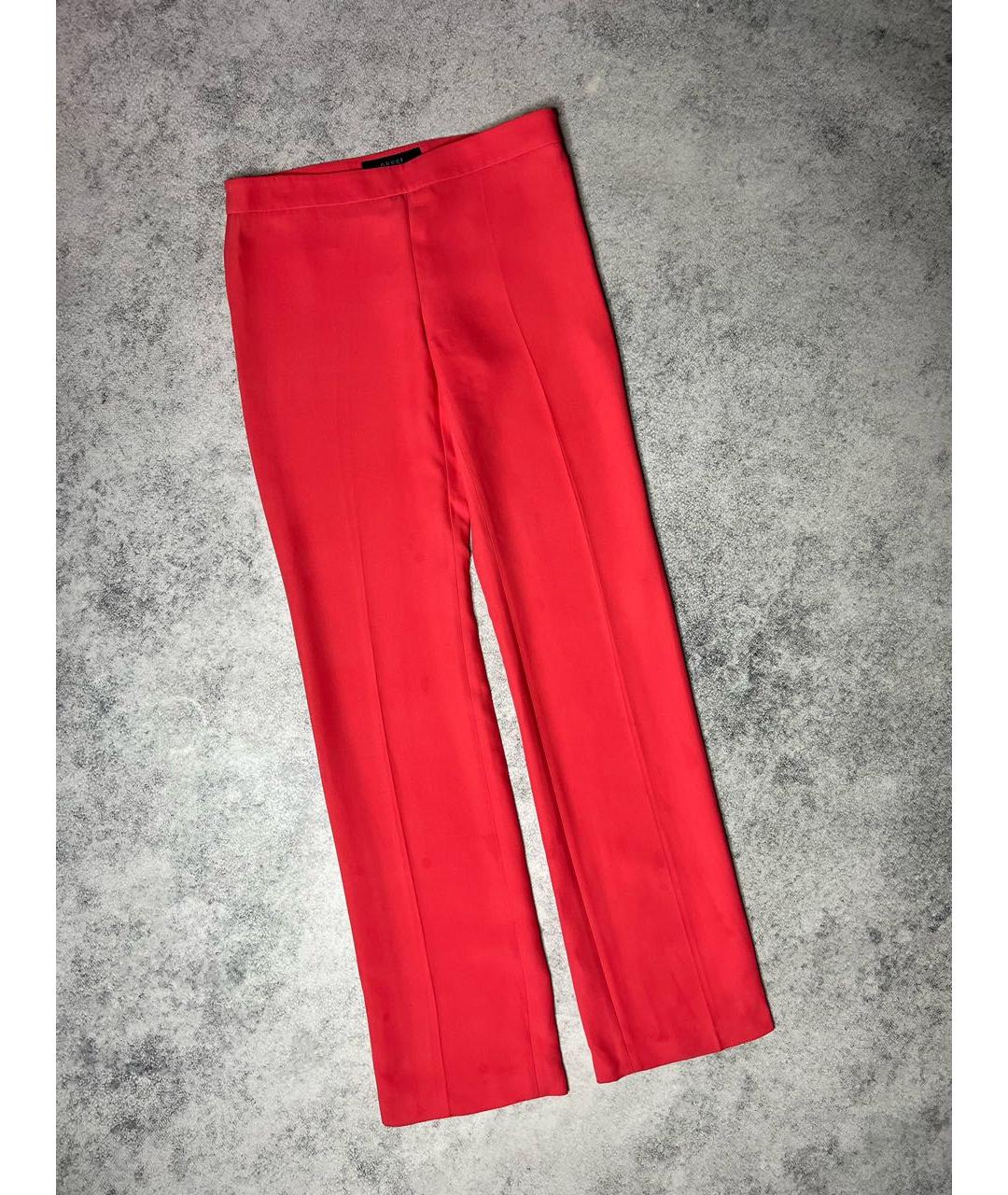 GUCCI Розовые вискозные прямые брюки, фото 6