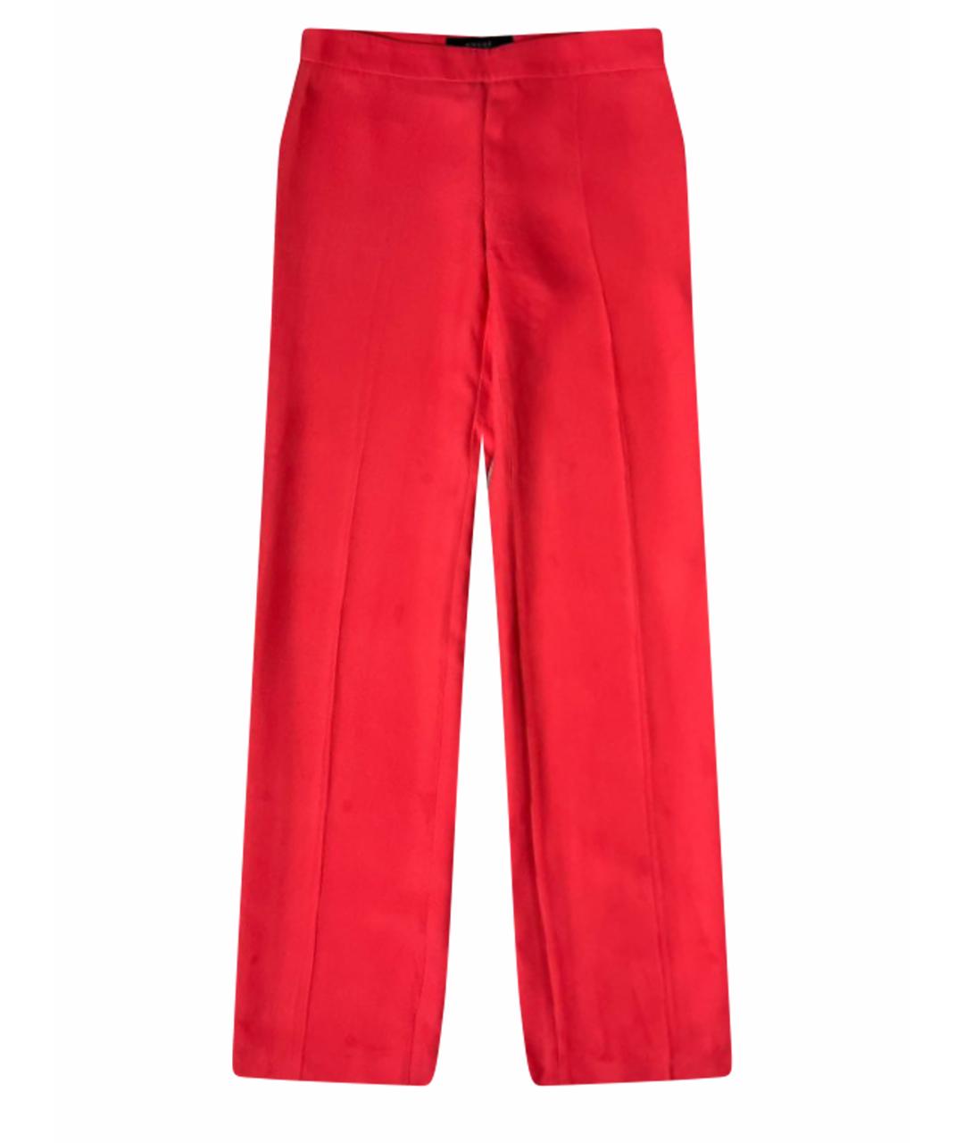 GUCCI Розовые вискозные прямые брюки, фото 1