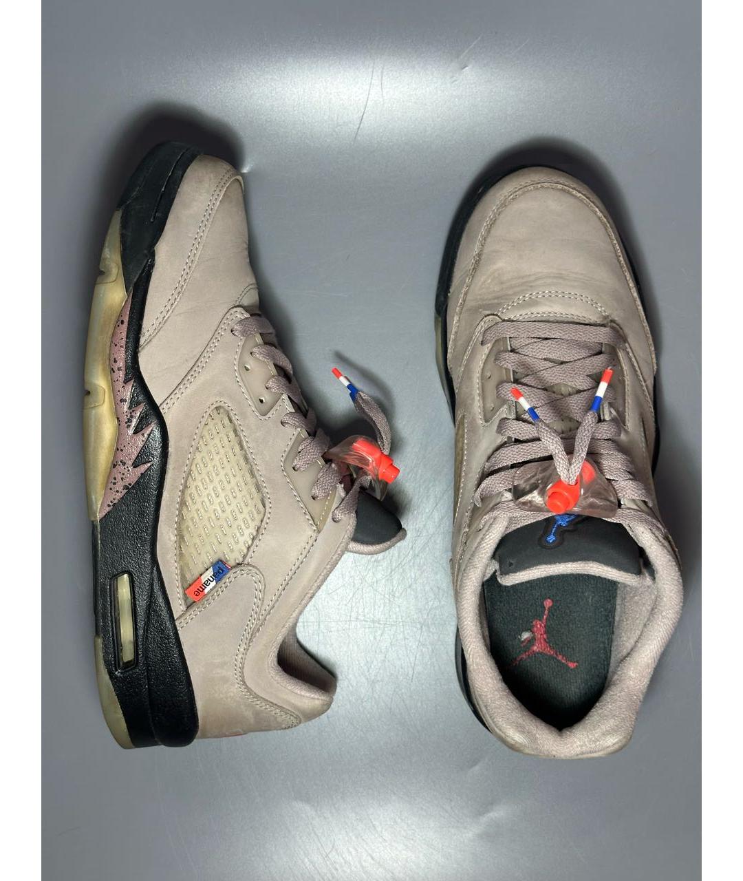 JORDAN Серые нубуковые низкие кроссовки / кеды, фото 7