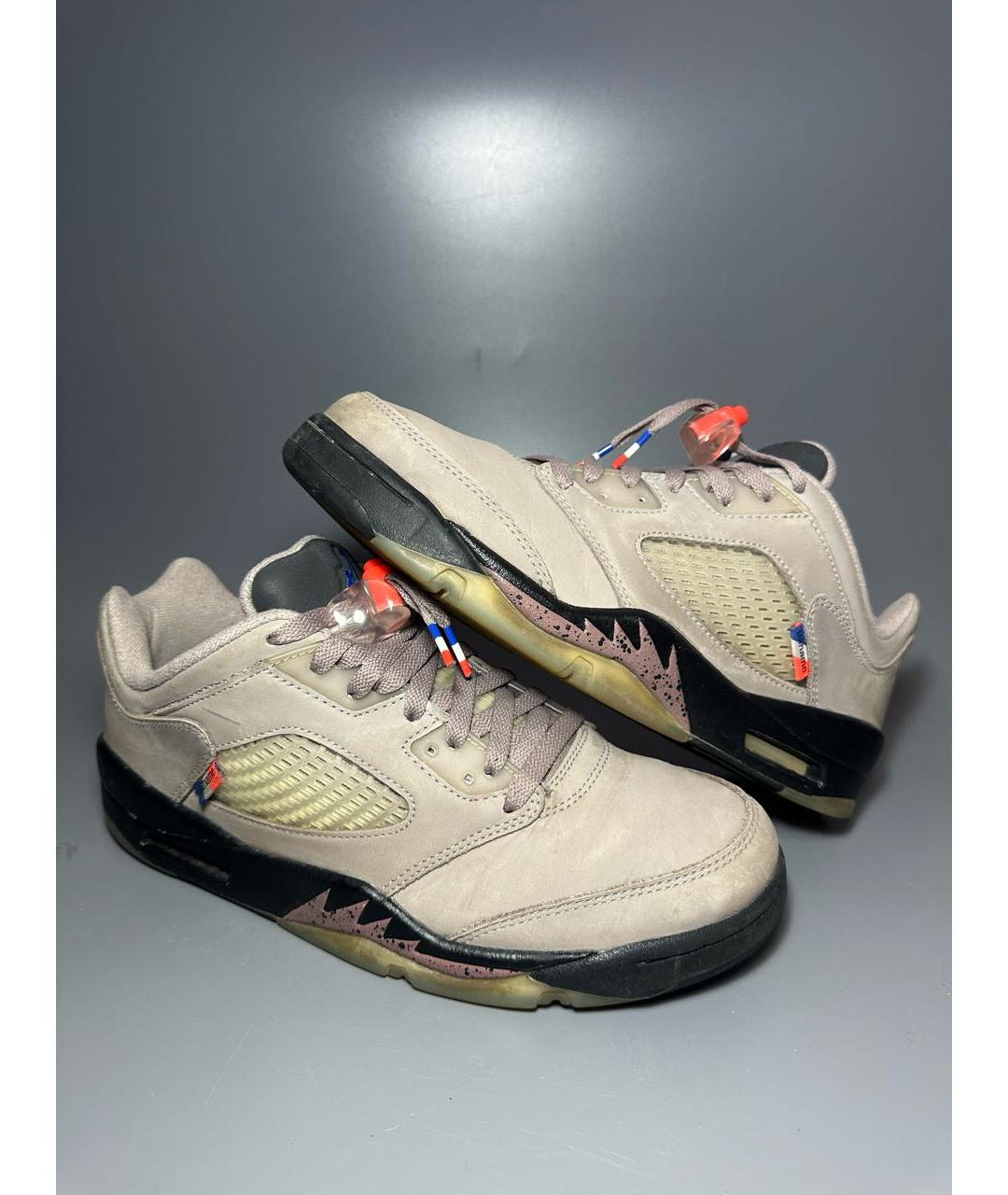 JORDAN Серые нубуковые низкие кроссовки / кеды, фото 5