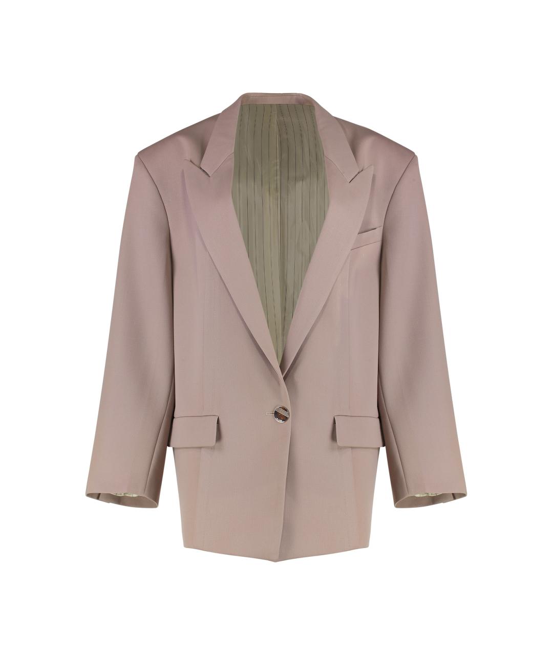 THE ATTICO Розовый шерстяной жакет/пиджак, фото 1