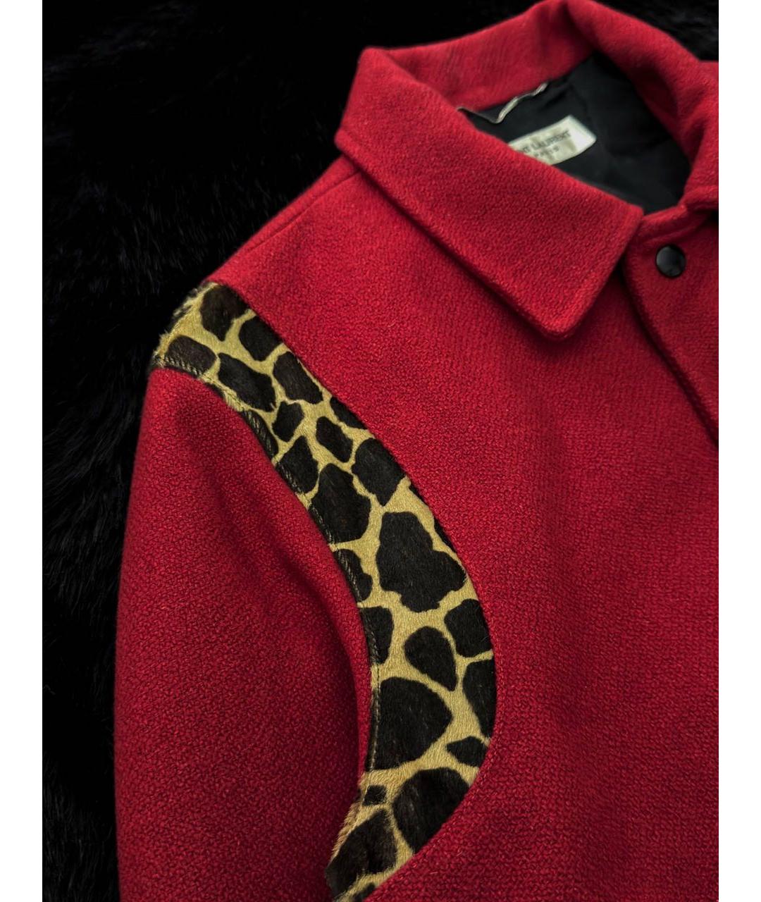 SAINT LAURENT Красная шерстяная куртка, фото 5