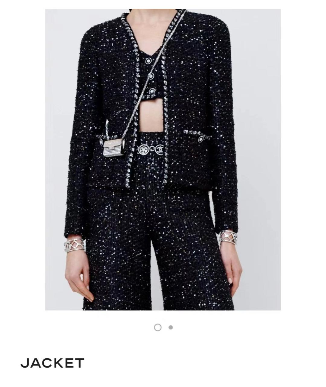 CHANEL Черный твидовый жакет/пиджак, фото 2