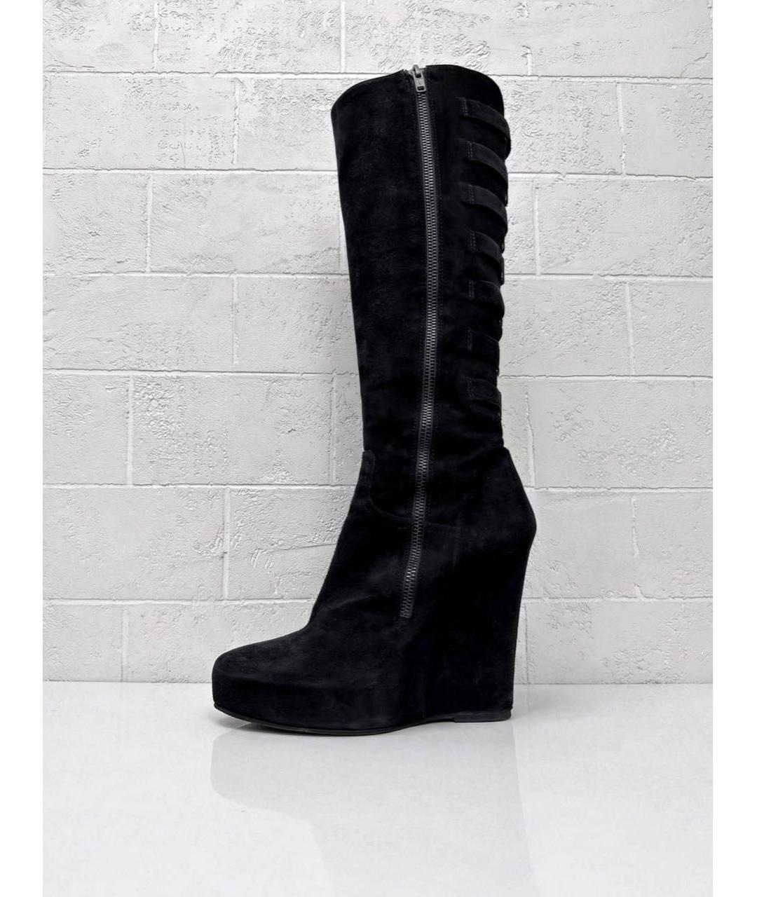 ANN DEMEULEMEESTER Черные замшевые сапоги, фото 4