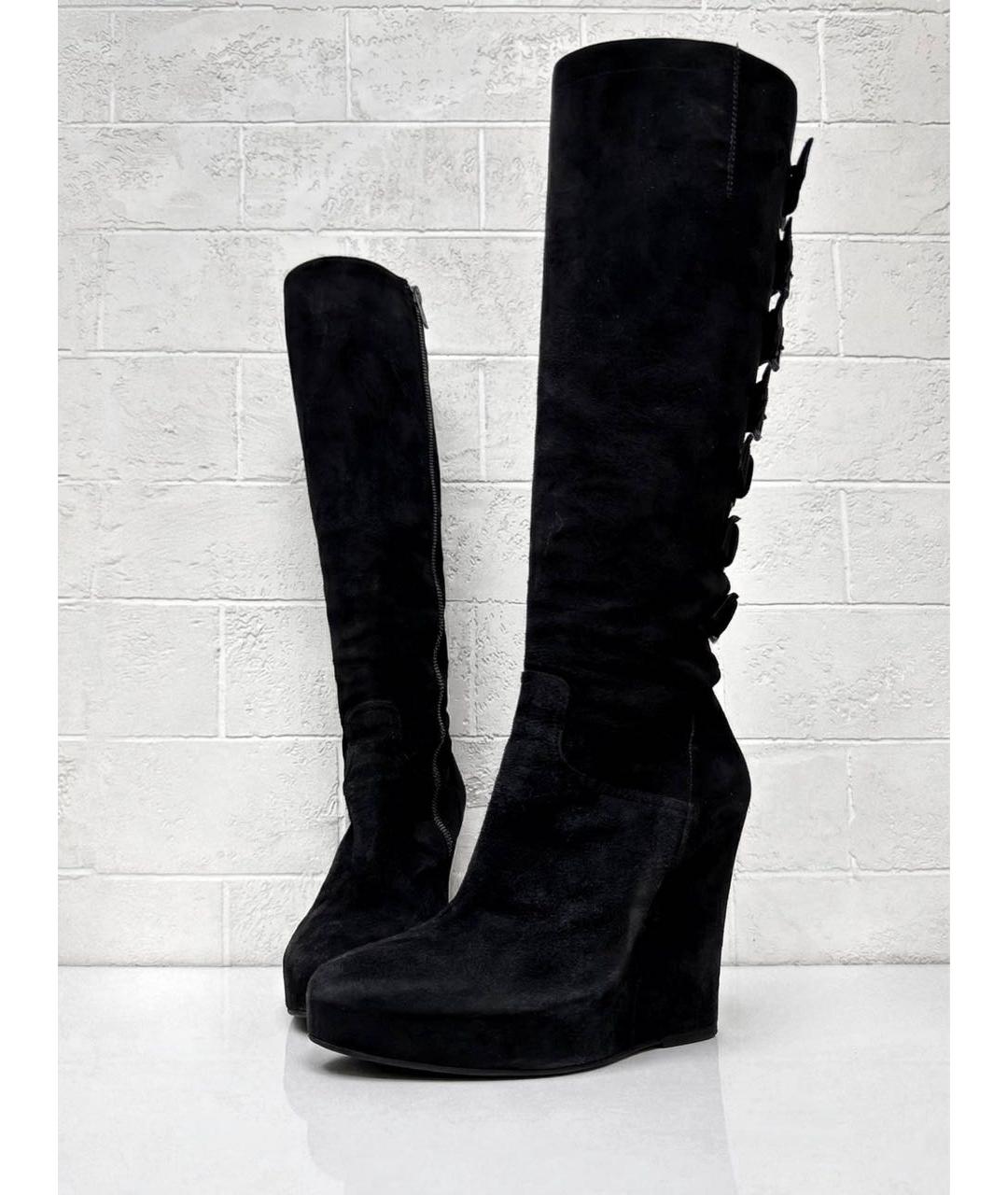 ANN DEMEULEMEESTER Черные замшевые сапоги, фото 3