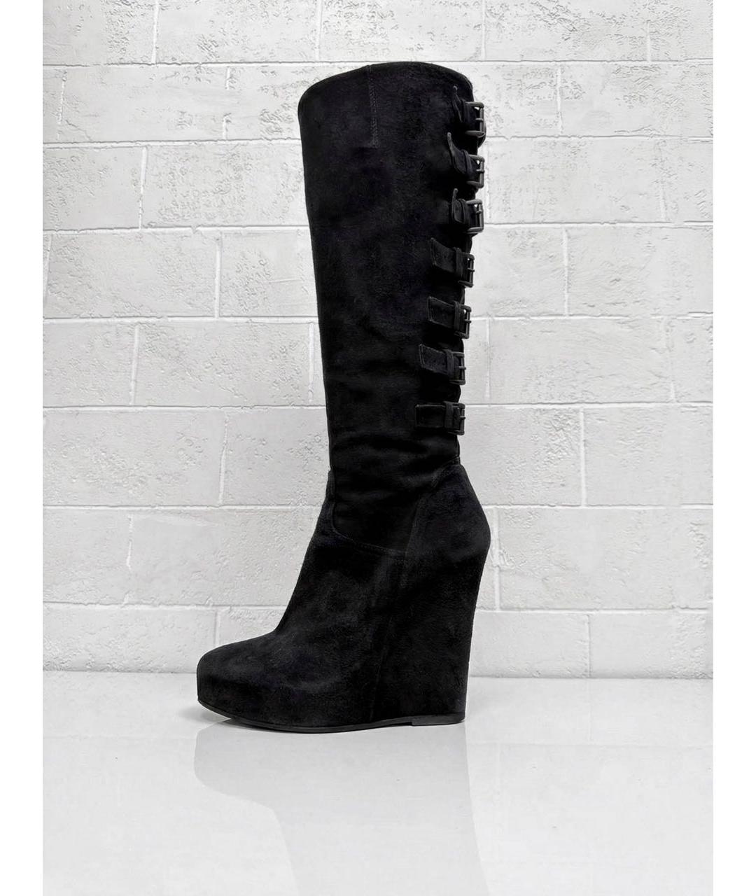 ANN DEMEULEMEESTER Черные замшевые сапоги, фото 8