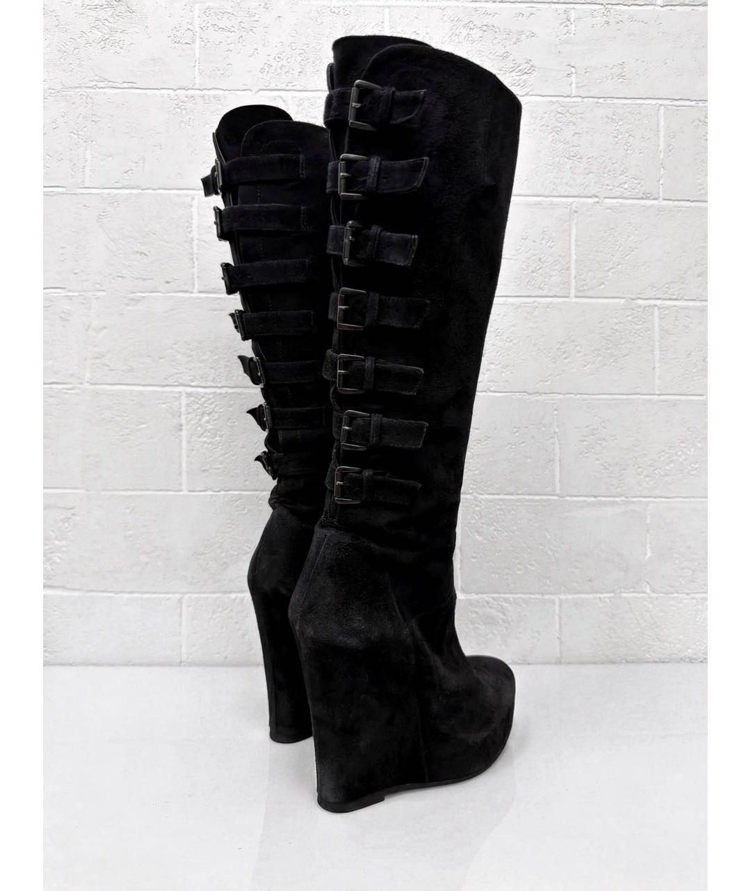 ANN DEMEULEMEESTER Черные замшевые сапоги, фото 2