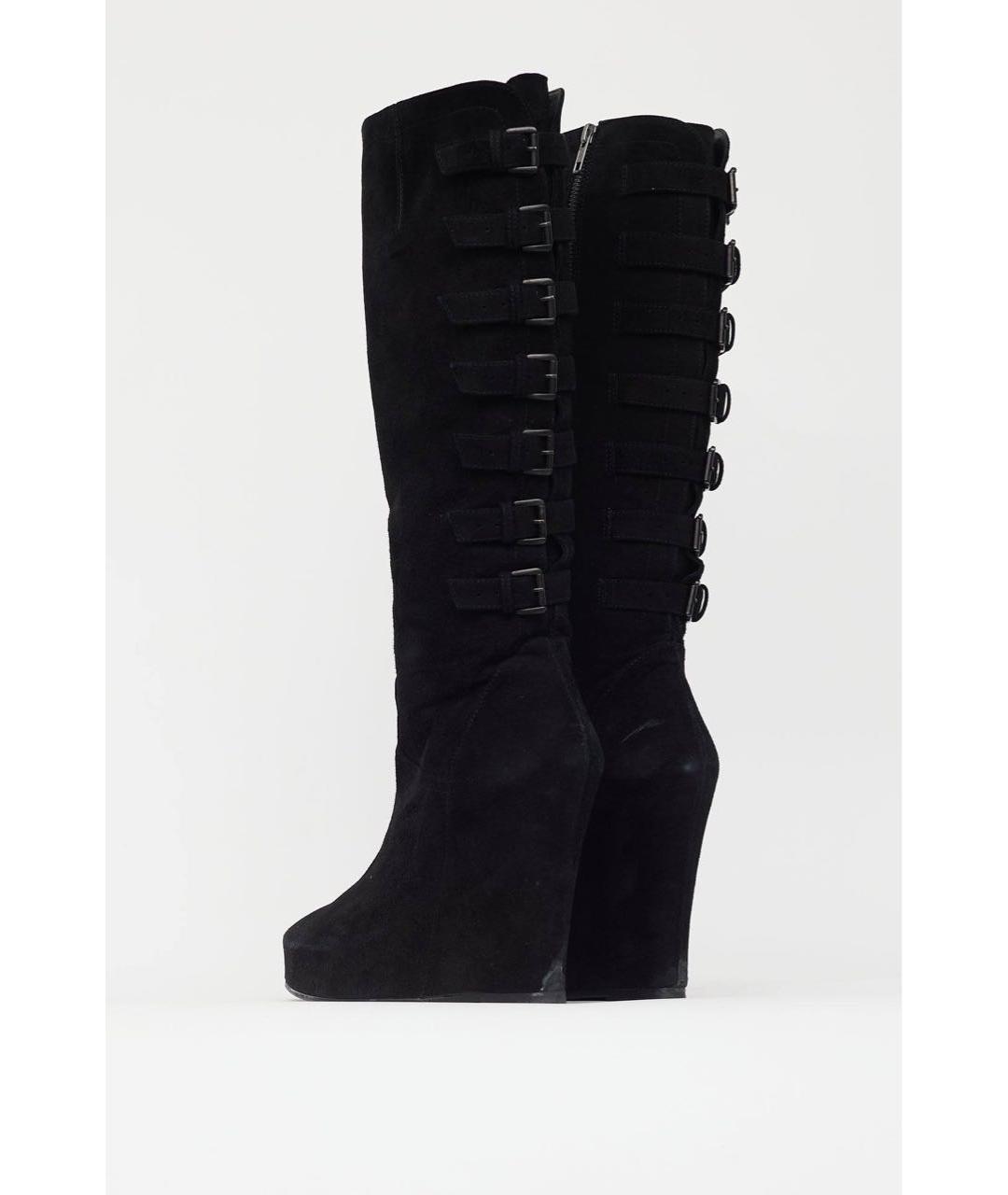 ANN DEMEULEMEESTER Черные замшевые сапоги, фото 5