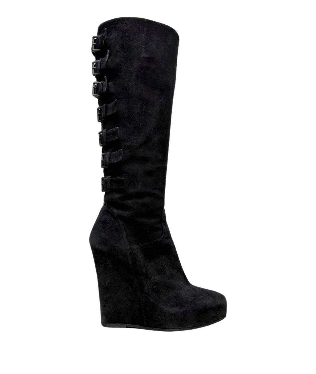 ANN DEMEULEMEESTER Черные замшевые сапоги, фото 1