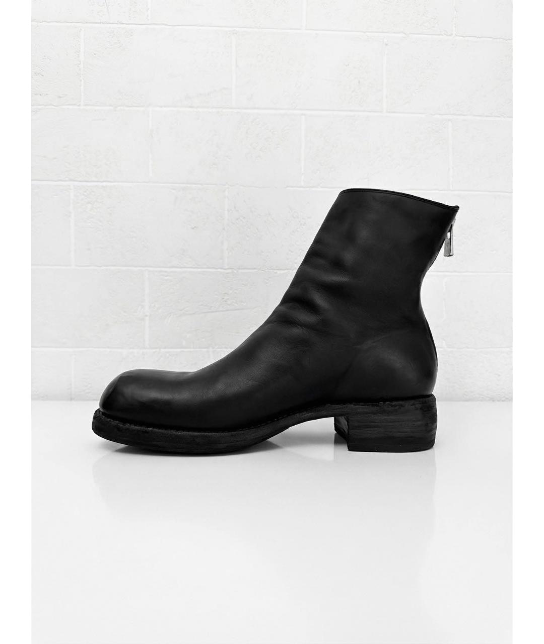 GUIDI Черные кожаные высокие ботинки, фото 2