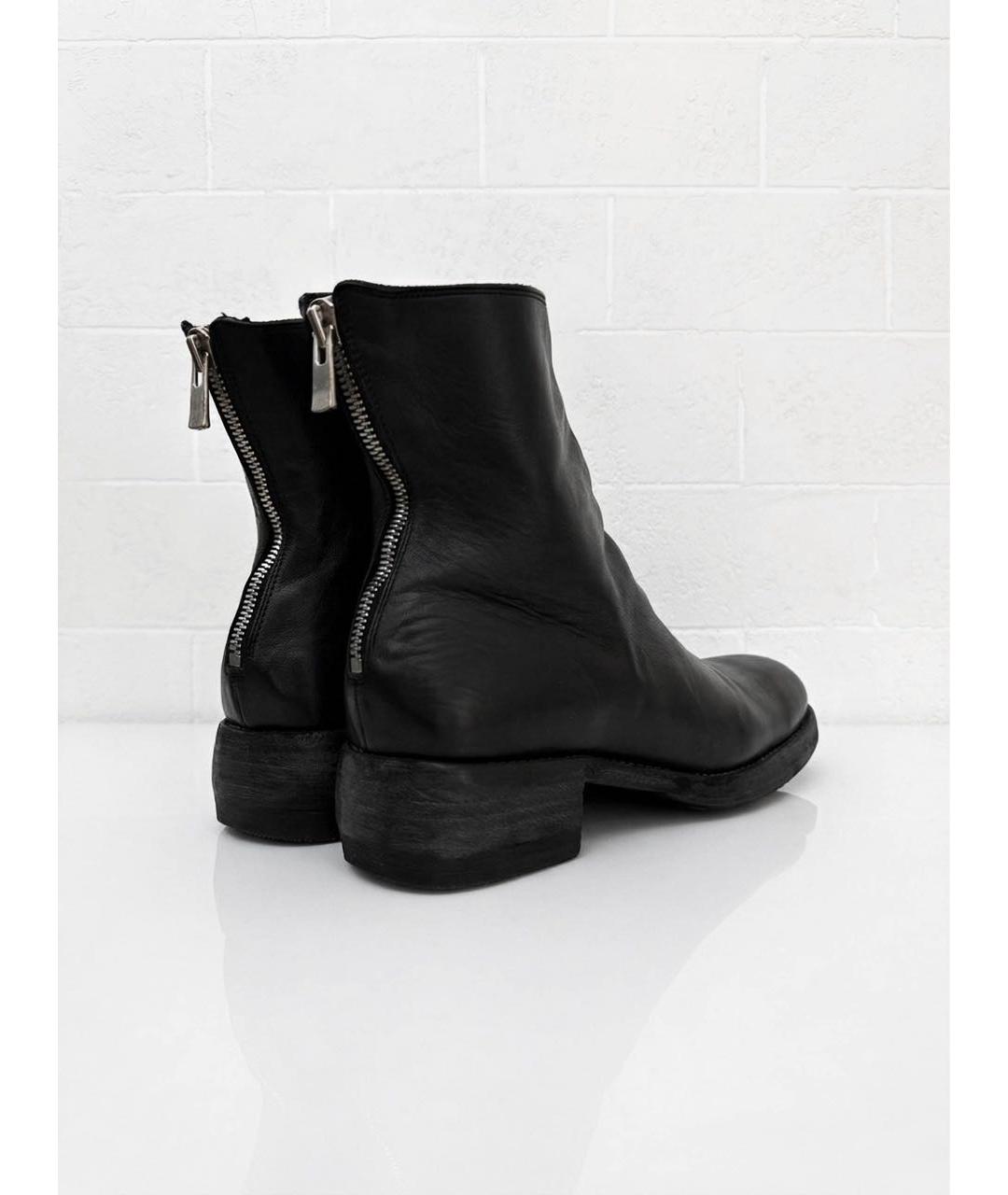 GUIDI Черные кожаные высокие ботинки, фото 3