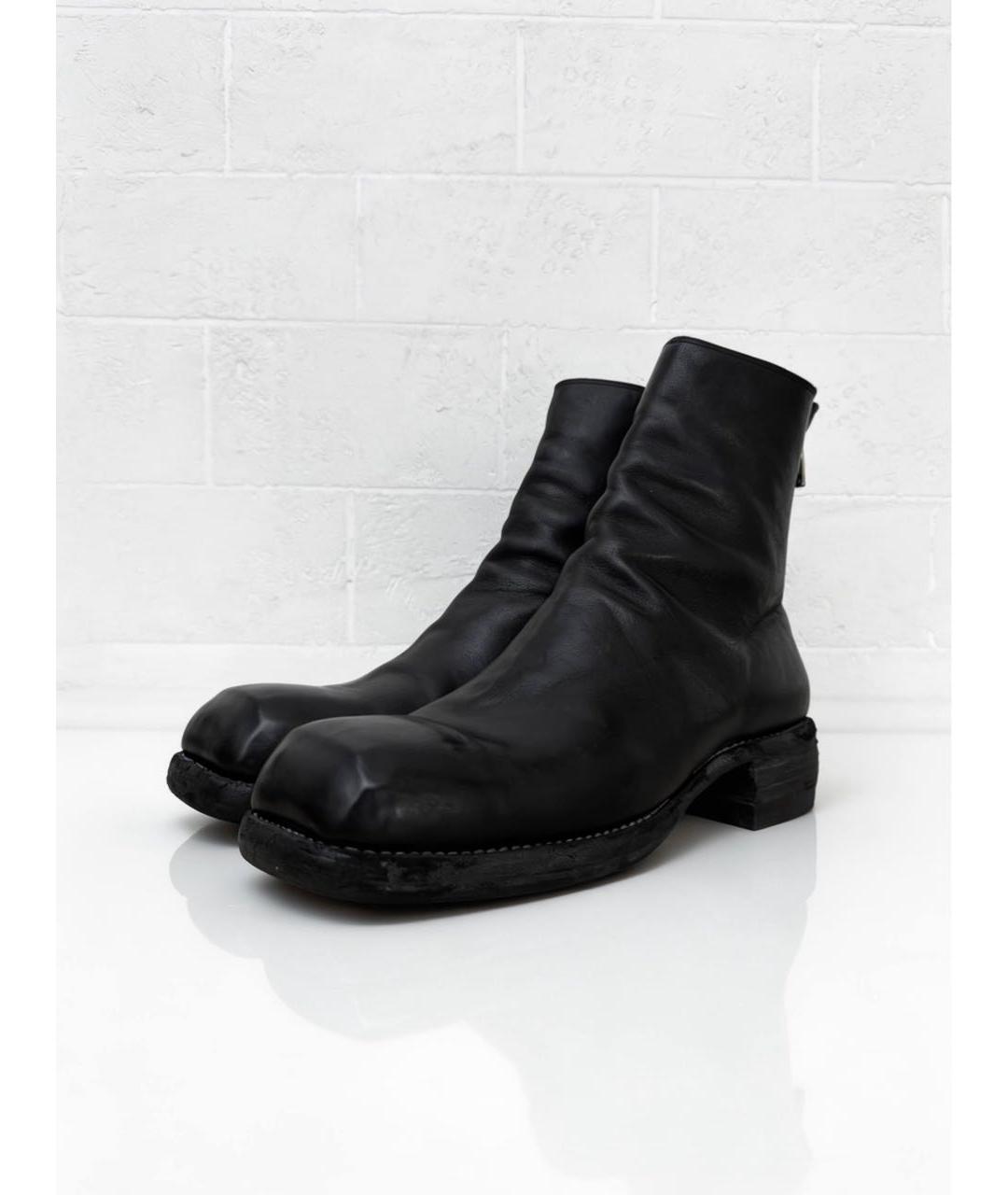 GUIDI Черные кожаные высокие ботинки, фото 4