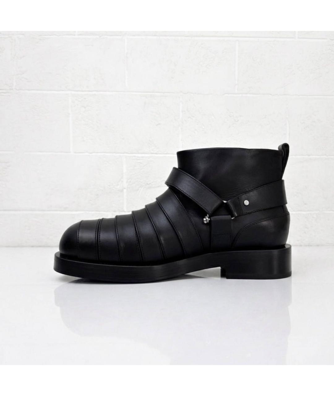 BURBERRY Черные кожаные высокие ботинки, фото 2