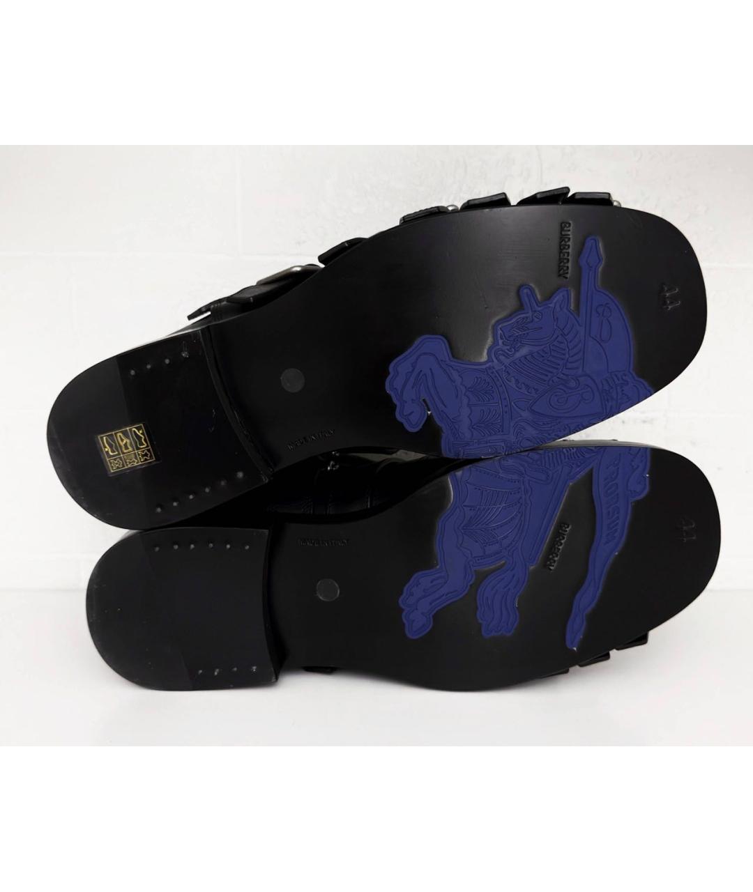 BURBERRY Черные кожаные высокие ботинки, фото 6