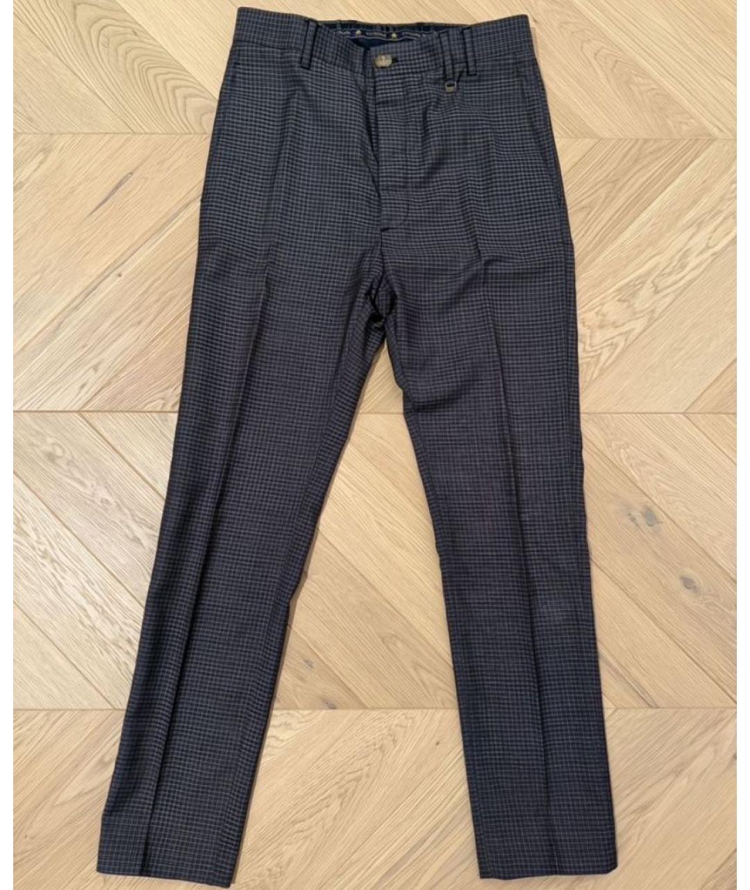 VIVIENNE WESTWOOD Темно-синие шерстяные классические брюки, фото 6