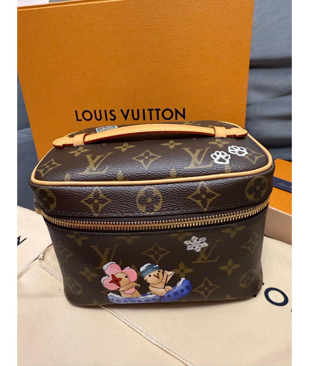 LOUIS VUITTON Коричневая косметичка, фото 7