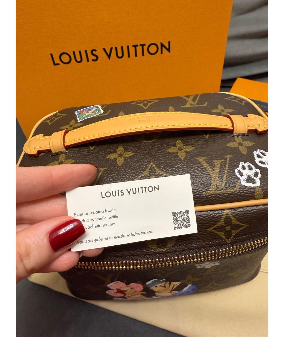 LOUIS VUITTON Коричневая косметичка, фото 6