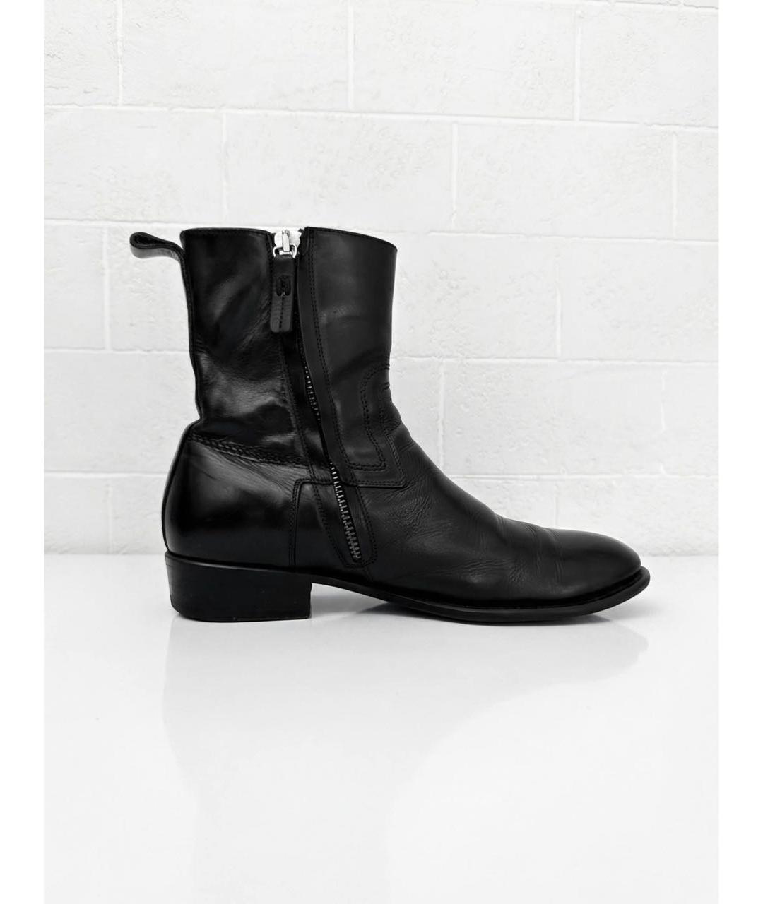 CHRISTIAN DIOR Черные кожаные высокие ботинки, фото 6