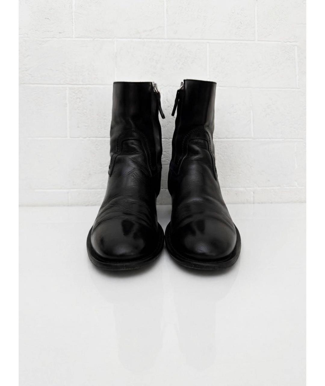 CHRISTIAN DIOR Черные кожаные высокие ботинки, фото 4