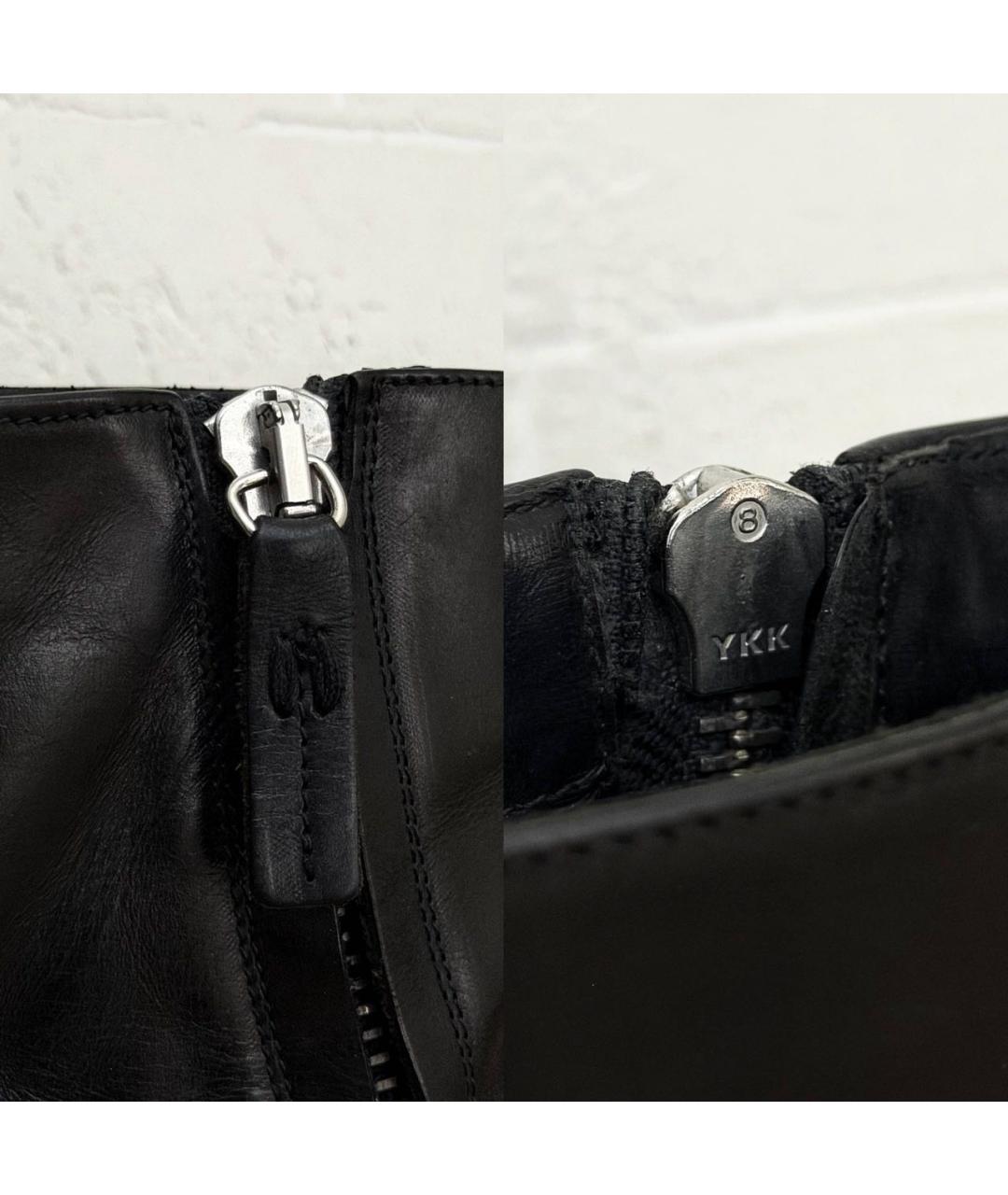 CHRISTIAN DIOR Черные кожаные высокие ботинки, фото 2