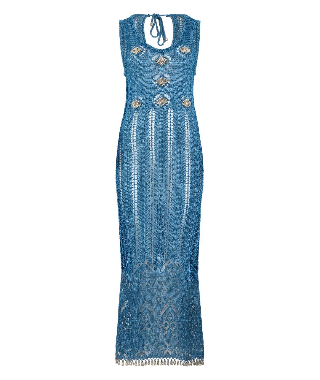 PACO RABANNE Голубое вискозное повседневное платье, фото 1