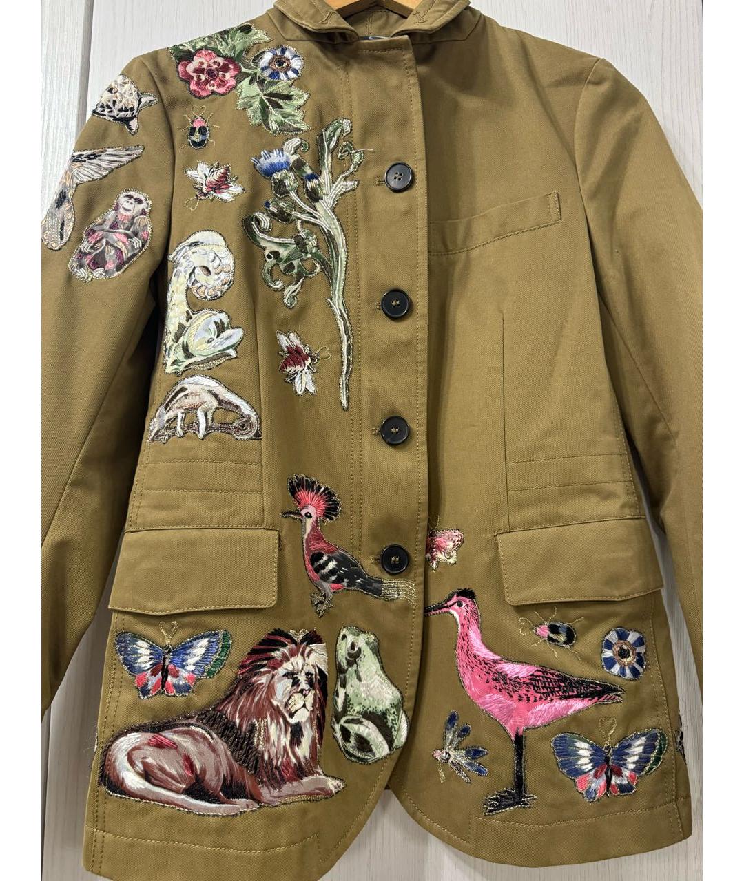 VALENTINO Хаки хлопковая куртка, фото 2