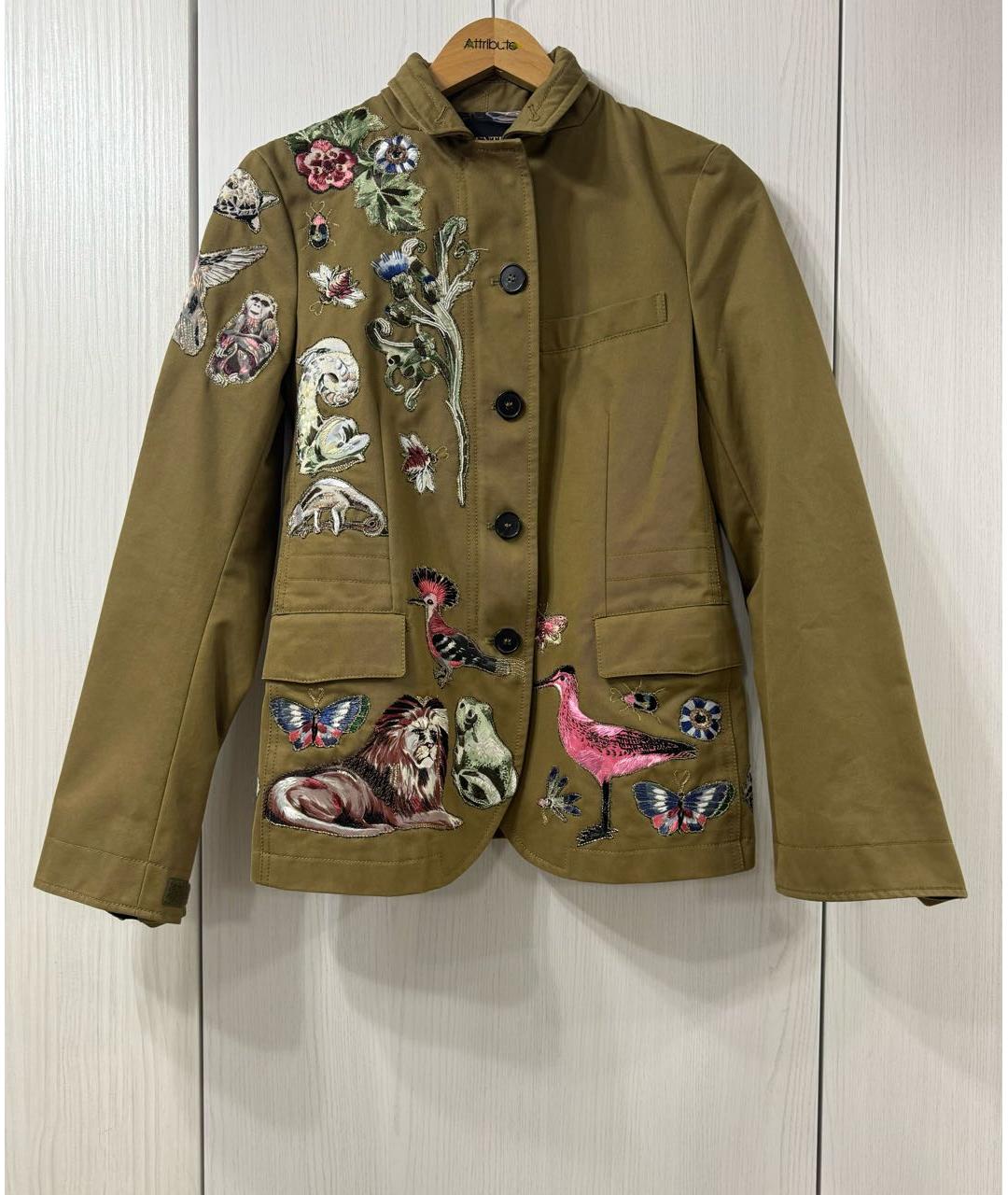 VALENTINO Хаки хлопковая куртка, фото 7