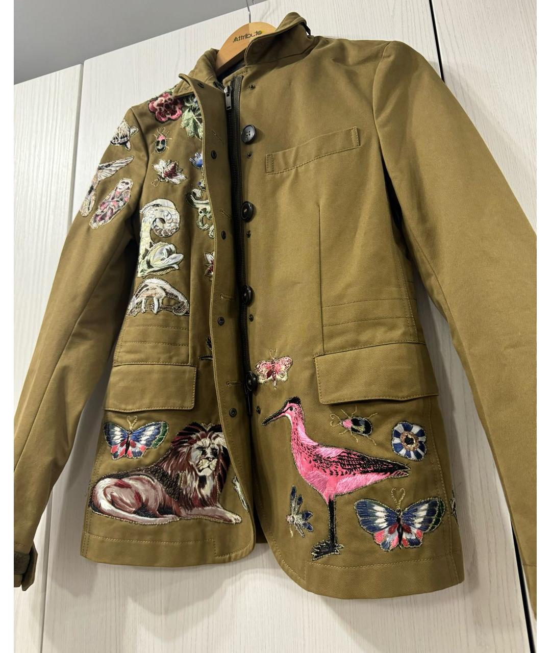VALENTINO Хаки хлопковая куртка, фото 4
