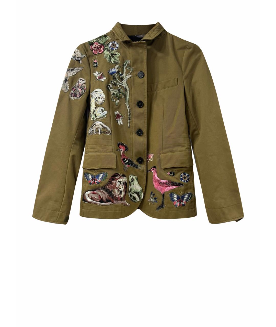 VALENTINO Хаки хлопковая куртка, фото 1