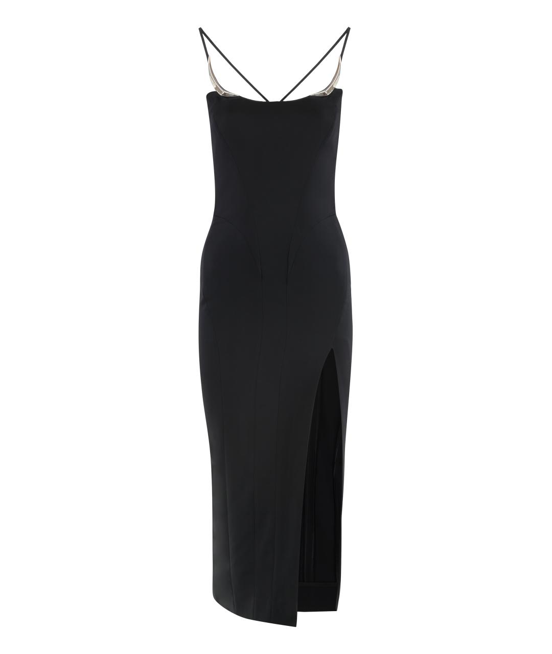 MUGLER Черное вискозное вечернее платье, фото 1