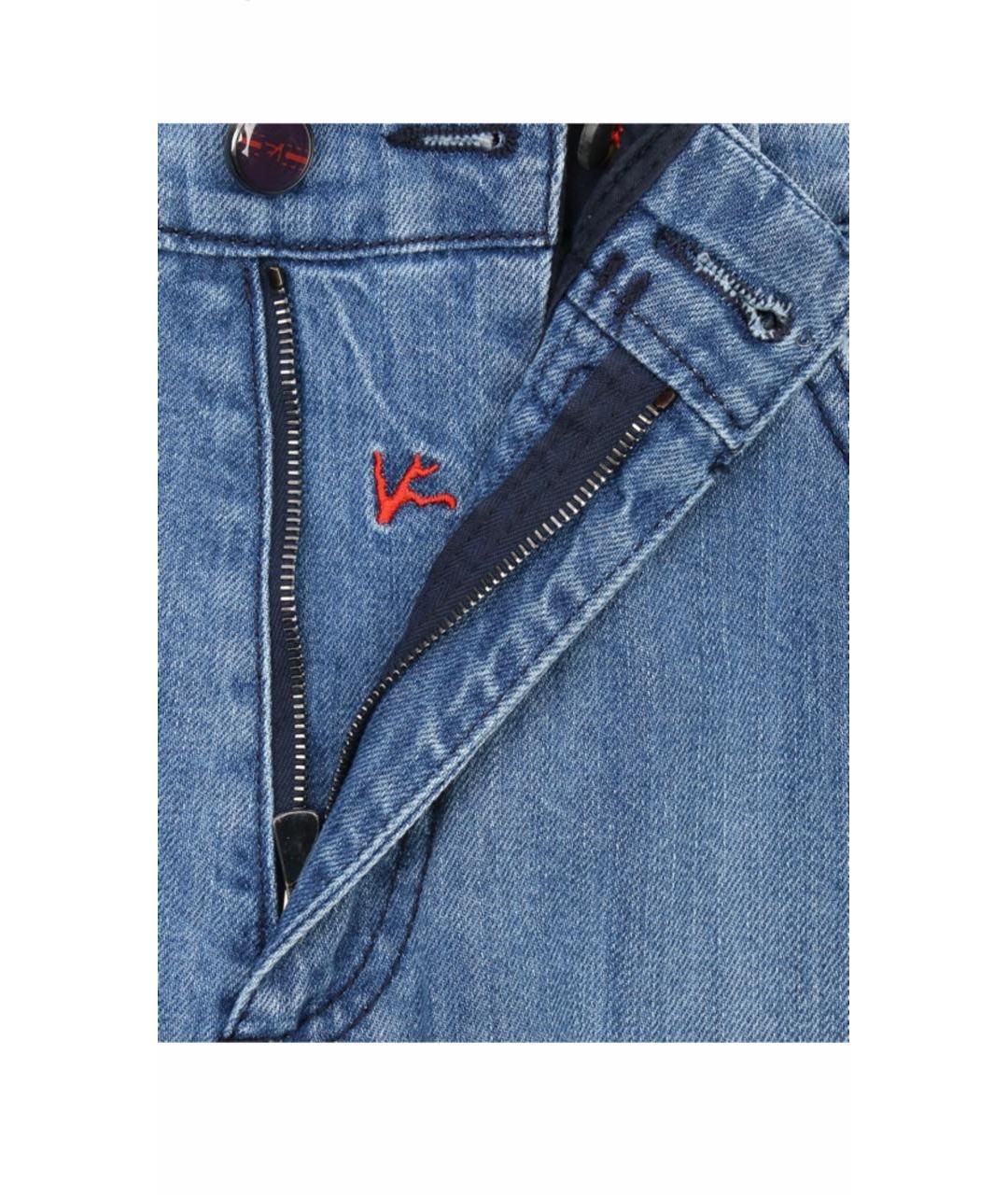 ISAIA Голубые хлопковые прямые джинсы, фото 4