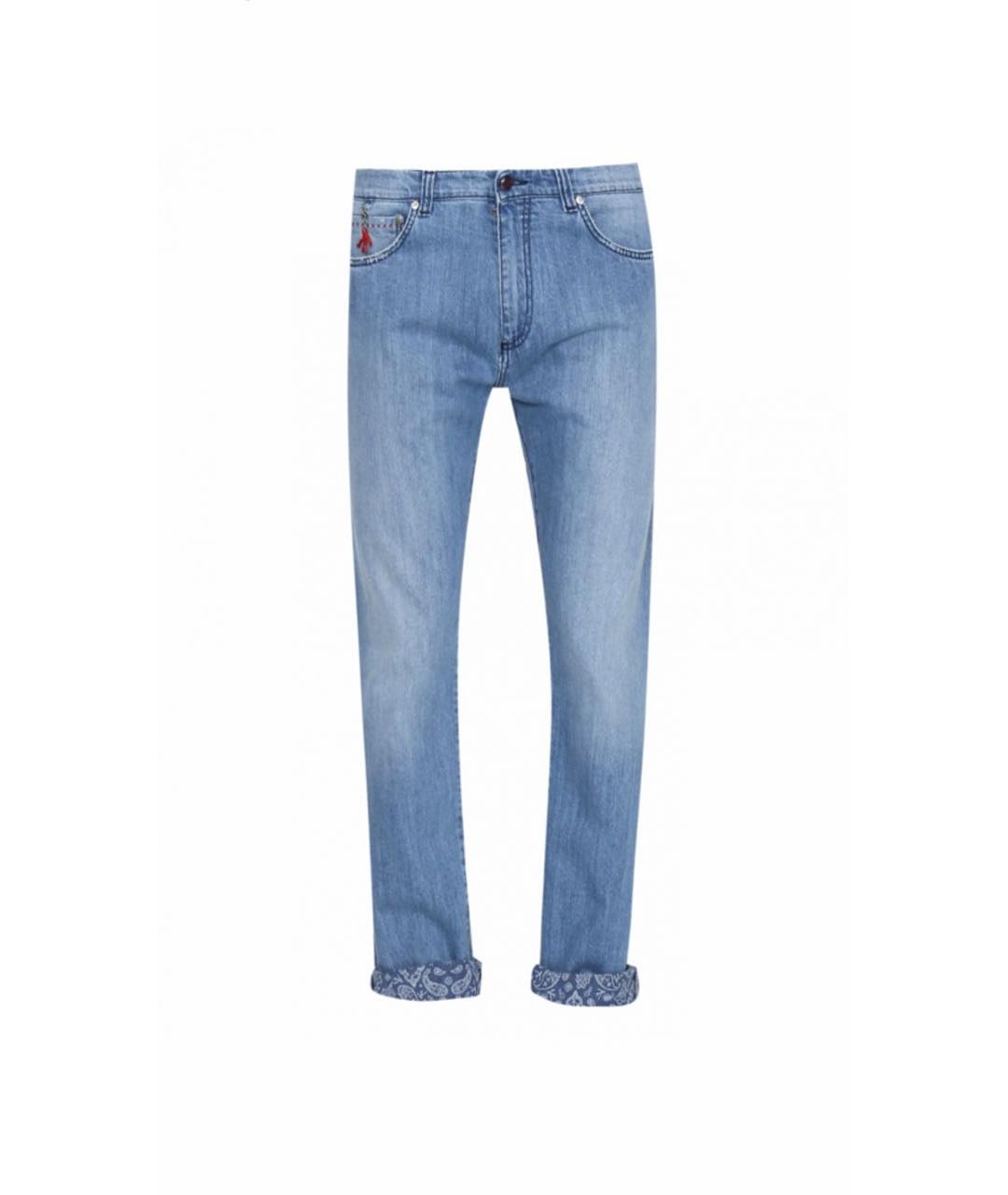 ISAIA Голубые хлопковые прямые джинсы, фото 9