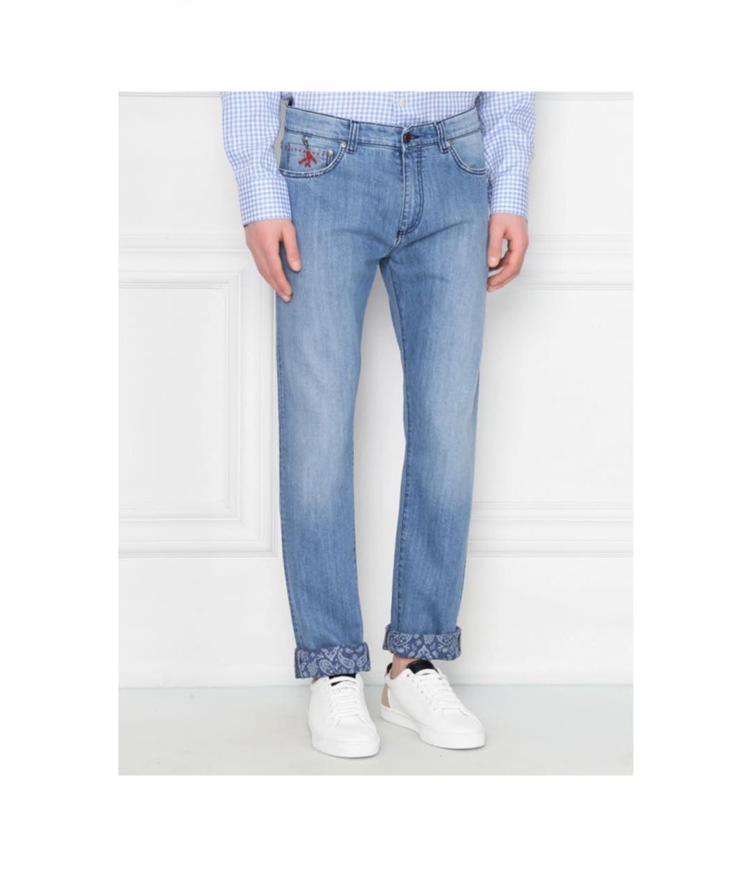 ISAIA Голубые хлопковые прямые джинсы, фото 2