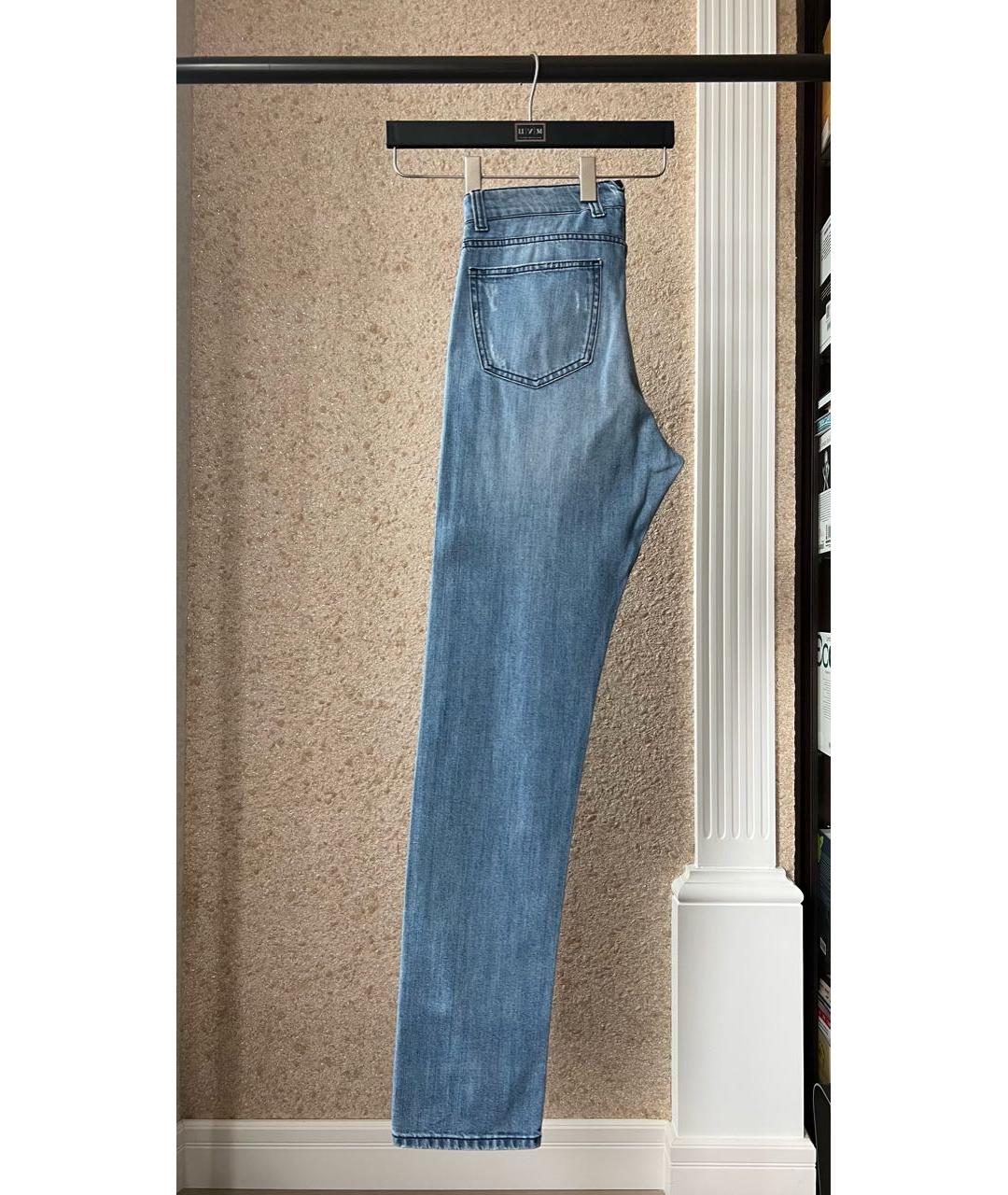 ISAIA Голубые хлопковые прямые джинсы, фото 7