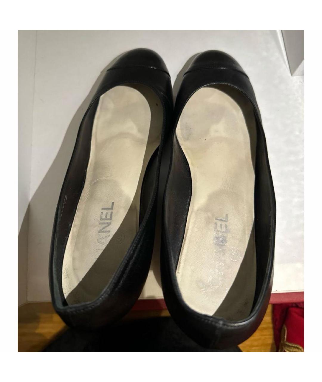CHANEL Черные кожаные туфли, фото 3