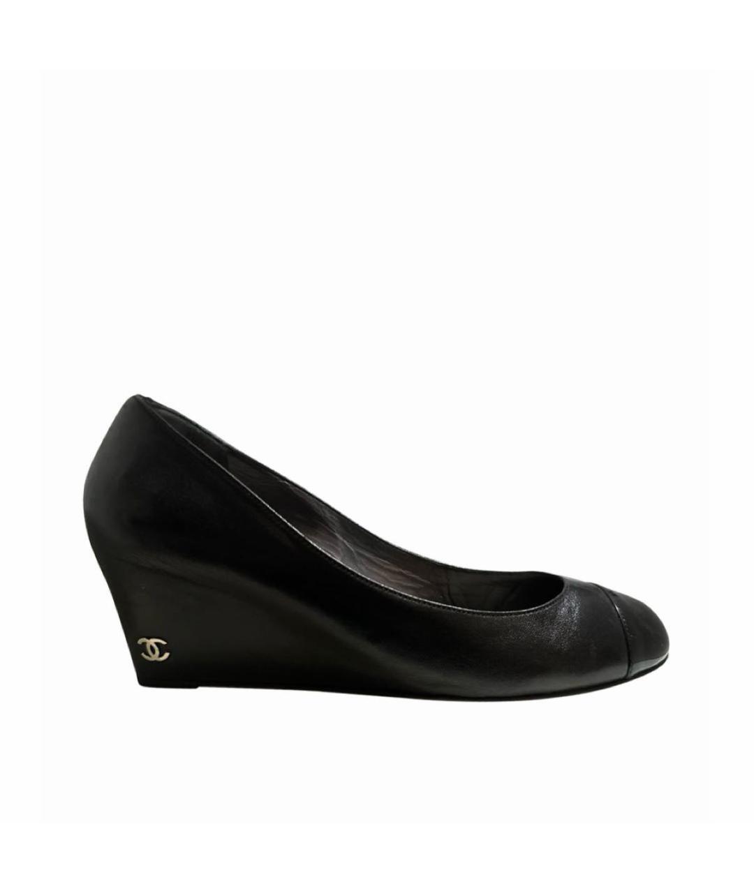 CHANEL Черные кожаные туфли, фото 6