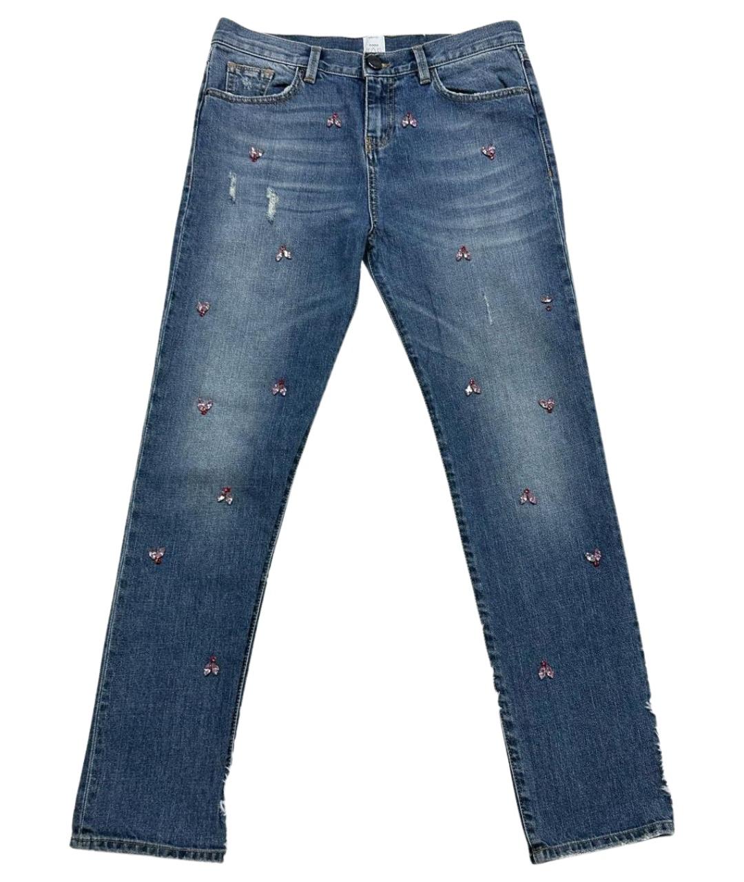 PINKO Голубые хлопковые прямые джинсы, фото 1