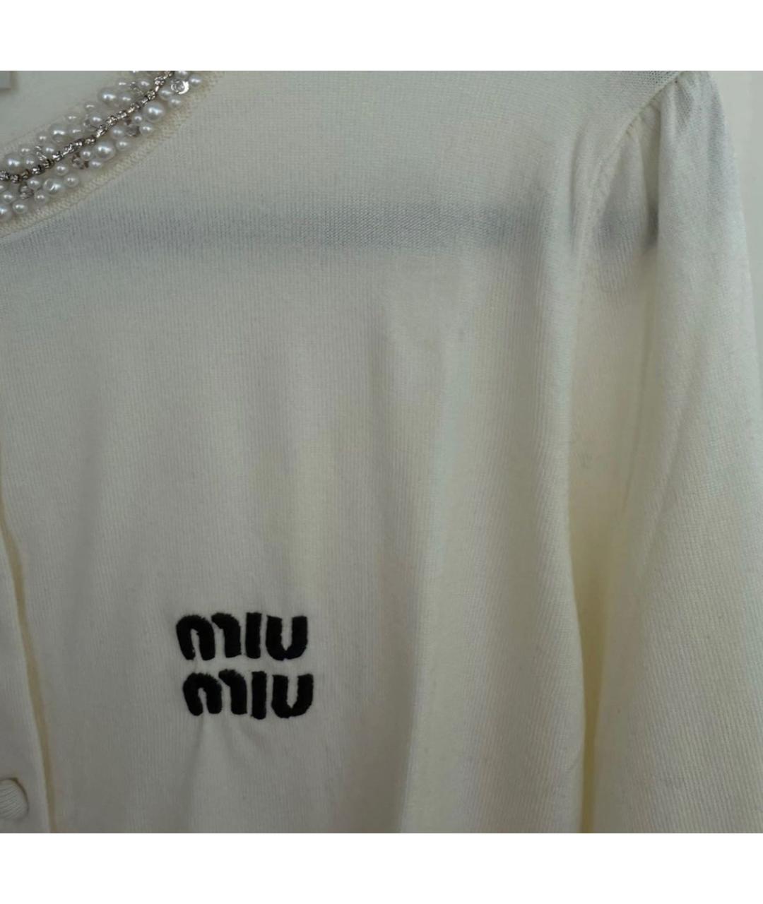 MIU MIU Белый кардиган, фото 4