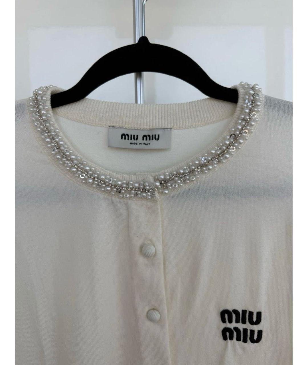 MIU MIU Белый кардиган, фото 3