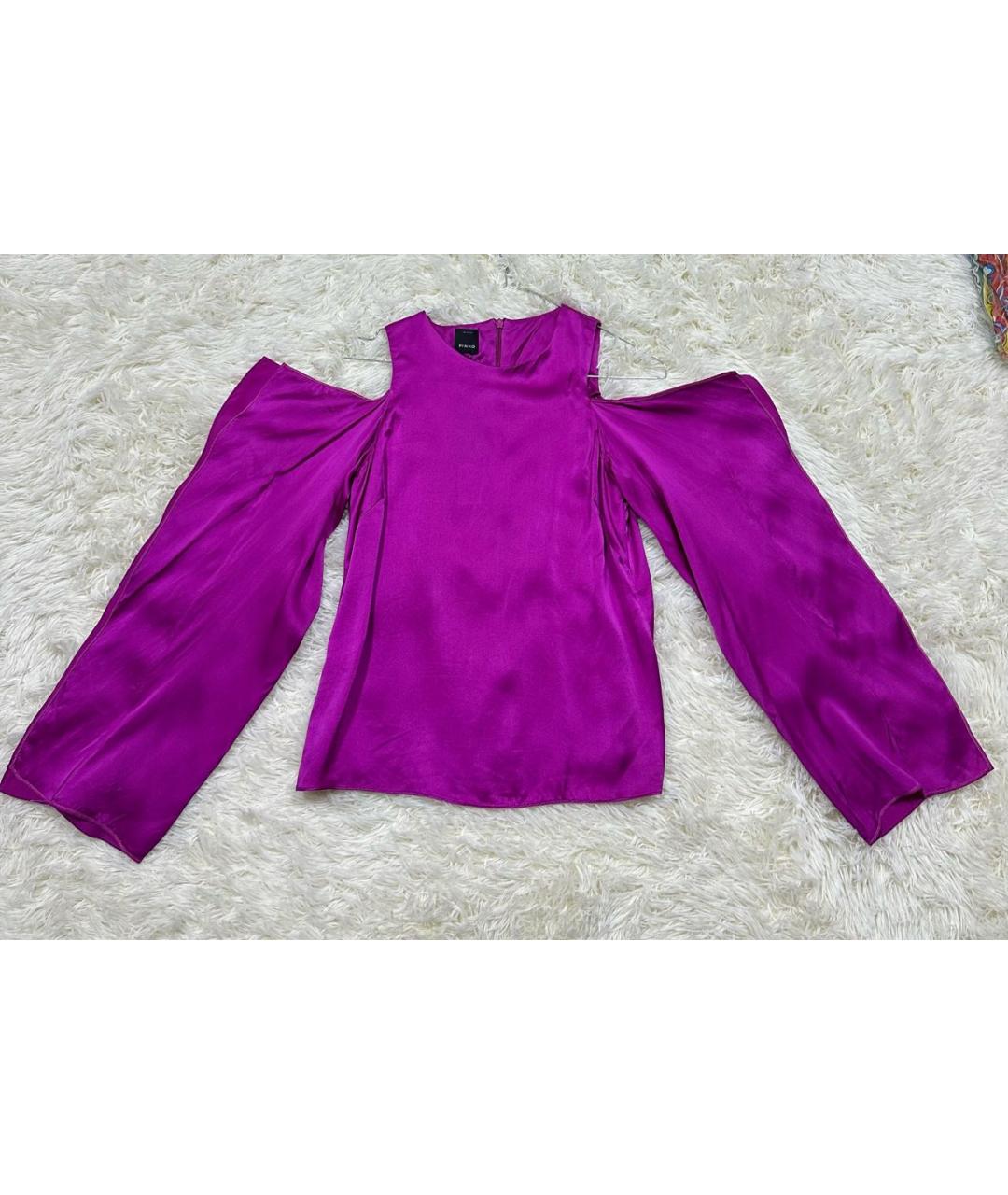 PINKO Фиолетовая шелковая блузы, фото 7
