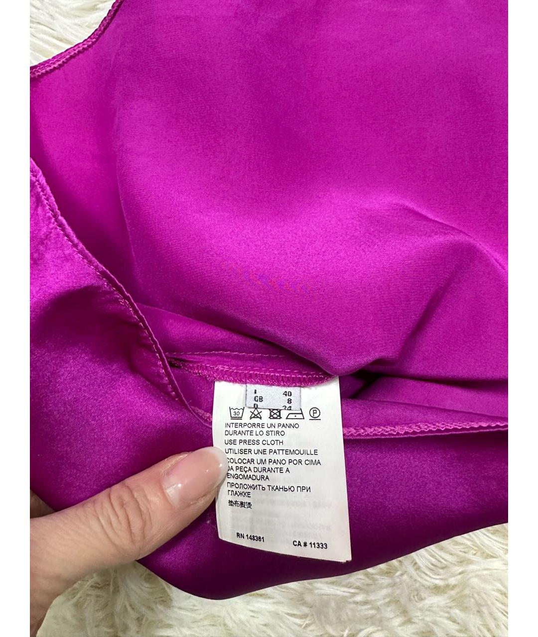 PINKO Фиолетовая шелковая блузы, фото 5