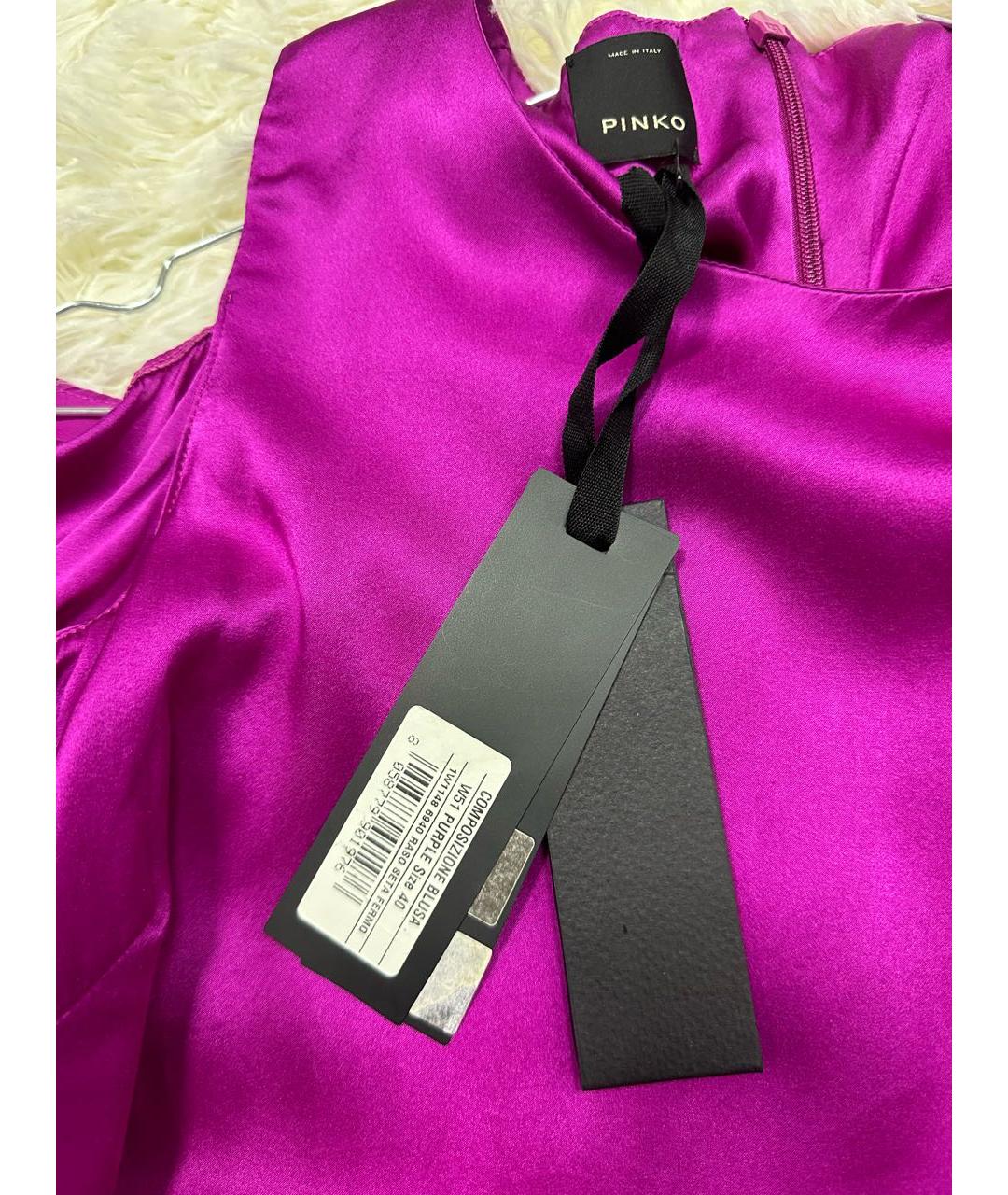 PINKO Фиолетовая шелковая блузы, фото 4