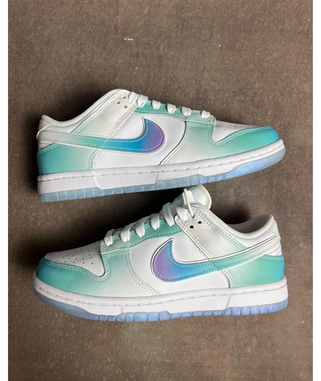 NIKE Бирюзовые кожаные кроссовки, фото 2