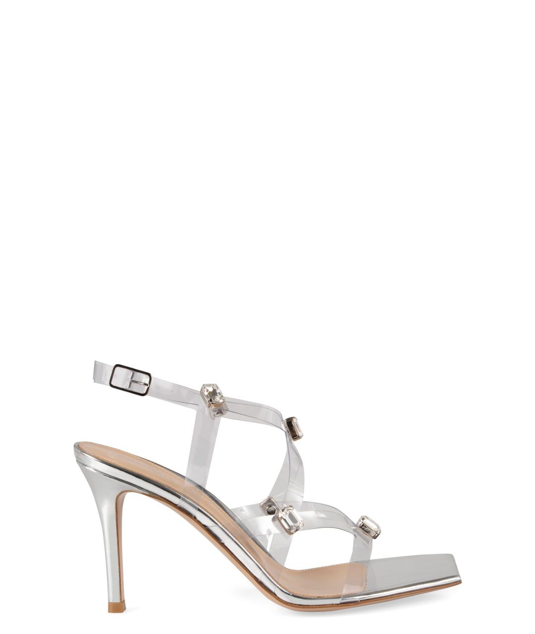 GIANVITO ROSSI Серебряные босоножки, фото 1